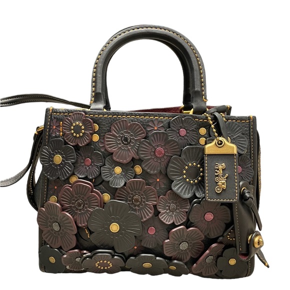 Coach Bags Coach Tea Rose Rogue 25 Applique Japan Limited Natural